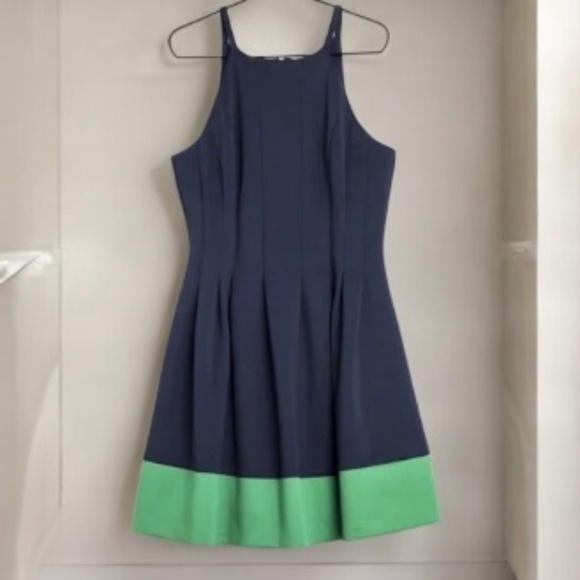 Vince Camuto Colorblock Fit & Flare Dress - Picture 2 of 4